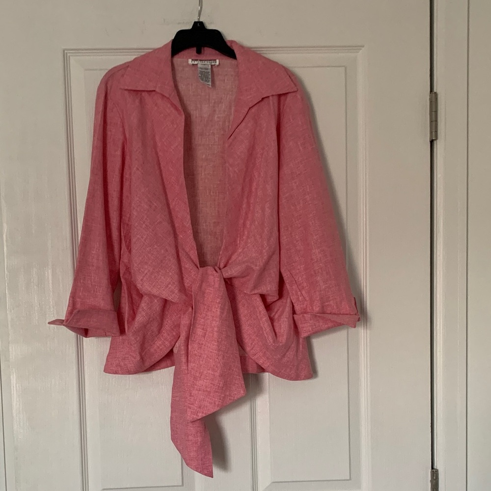 # 4/41 Pink Women's linen Blazer with Tie Front size S